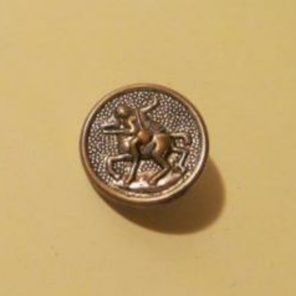 Vintage Antique Horse Button Metal Brass Sewing - Picture 2 of 6